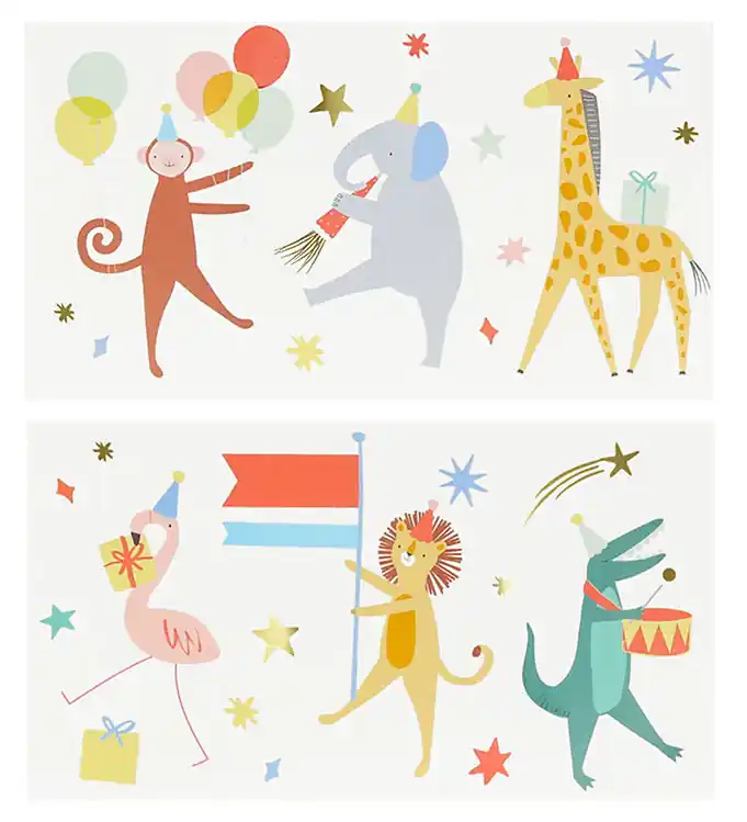 Meri Meri Tattoos - Dierenparade Gereduceerde Prijs