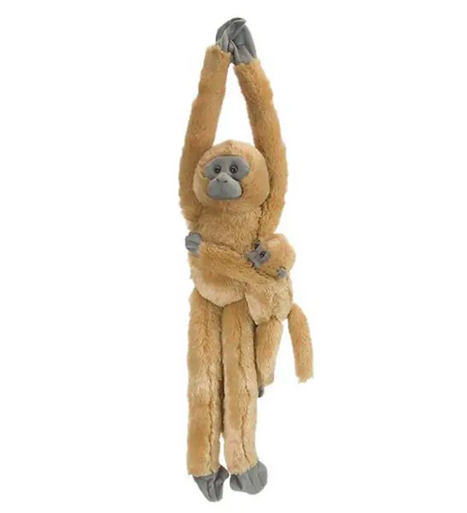 Wild Republic Knuffel - Hangend Aapje - 18x55 - Langur m. Jong Koop Vandaag