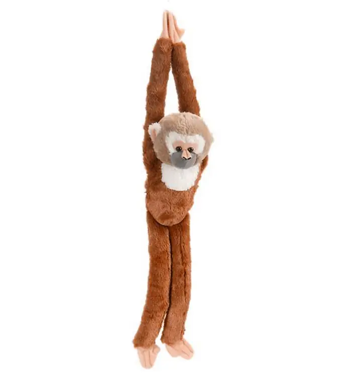 Wild Republic Knuffel - Hangend Aapje - 18x55 - Eekhoornaap Alleen Vandaag