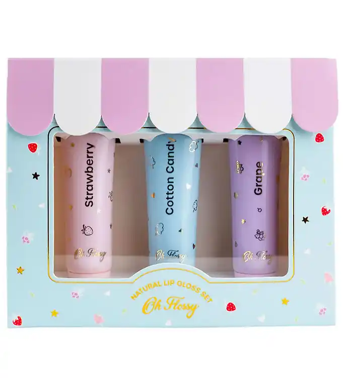 Flitsaanbieding Oh Flossy Lipgloss - 3-pack - Aardbei/Candyfloss/Grape