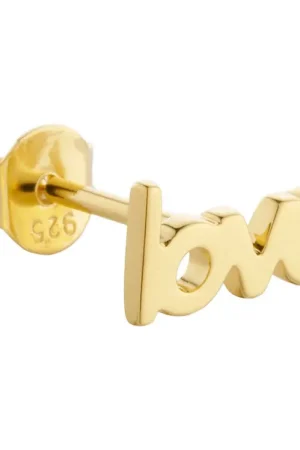 Design Letters Oorbel - 1 st. - Love - 18K verguld Rechtstreeks Van De Fabrikant