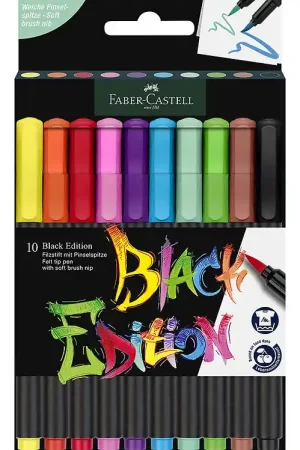 Faber-Castell Markers - Black Editie - 10 st. Lage Prijs