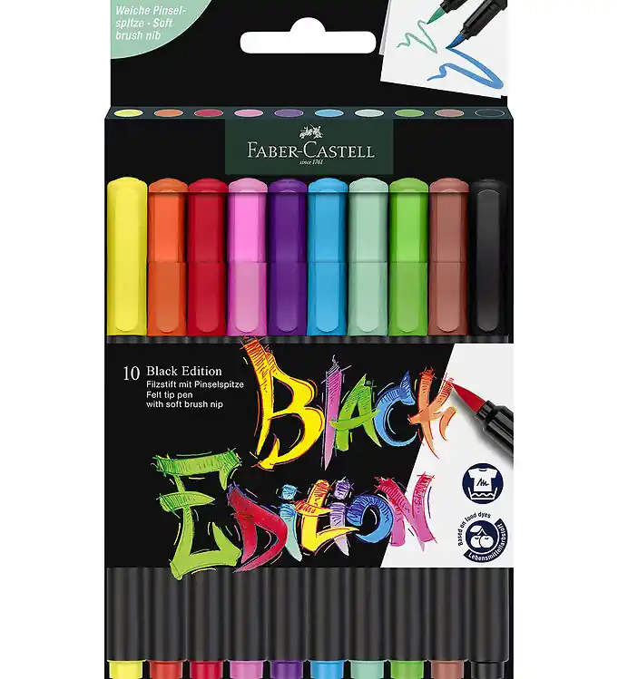 Faber-Castell Markers - Black Editie - 10 st. Lage Prijs
