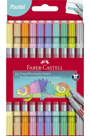 Faber-Castell Markers - Dubbel Dik/dun - 10 stk - Pastel Korting