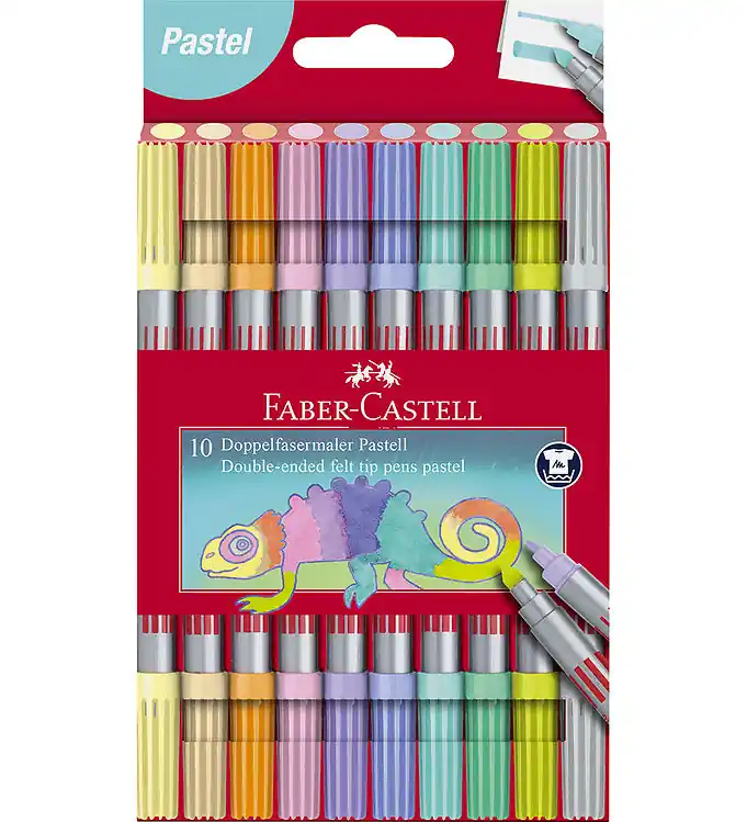 Faber-Castell Markers - Dubbel Dik/dun - 10 stk - Pastel Korting