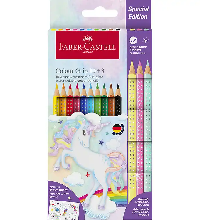 Koopje Faber-Castell Kleurpotloden - Driehoekig - Grip Unicorn - 10+3 s
