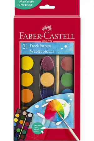 Alleen Vandaag Faber-Castell Aquarel - Aquarel - 21 Kleuren + 1 penseel