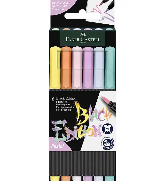 Merkproduct Faber-Castell Markers - Black Editie - 6 st. - Pastel