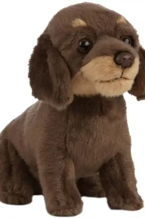 Living Nature Knuffel - 27x15 cm - Tekkel pup - Bruin Direct Verzonden