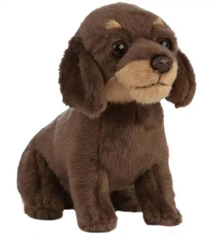 Living Nature Knuffel - 27x15 cm - Tekkel pup - Bruin Direct Verzonden