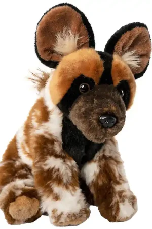Living Nature Knuffel - 24x16 cm - Afrikaanse wilde hond - Bruin Actieprijs