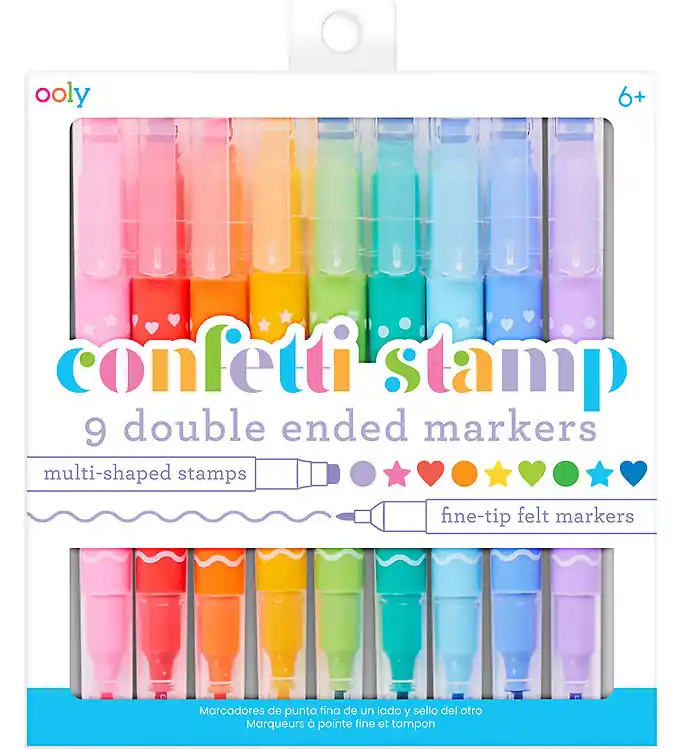 Betrouwbaar Ooly Dubbelzijdige Markers - 9 stk - Confetti Postzegel