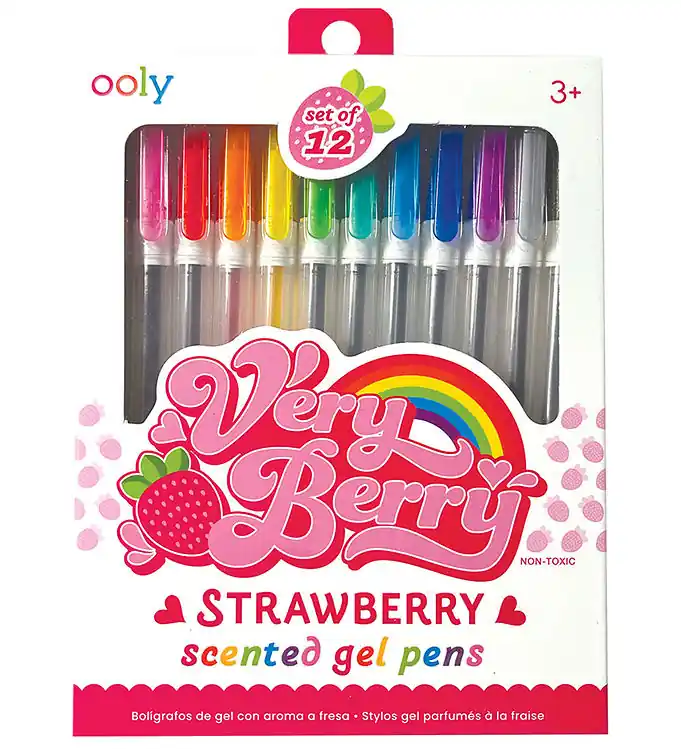 Ooly Balpennen m. Aardbeiengeur - 12 stk - Zeer Berry Bestseller