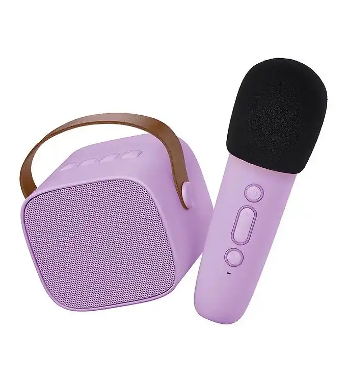 Lalarma Luidspreker m. Microfoon - Draadloos - Karaoke - Paars Gereduceerde Prijs