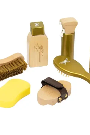 Uitverkoop by ASTRUP Verzorgingsset voor gekke paarden - Hout - 7 Onderdele