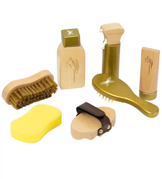 Uitverkoop by ASTRUP Verzorgingsset voor gekke paarden - Hout - 7 Onderdele