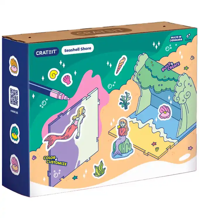 Direct Beschikbaar Crateit Creatieve Speelset - The Little Mermaid - Hout - Mosselk