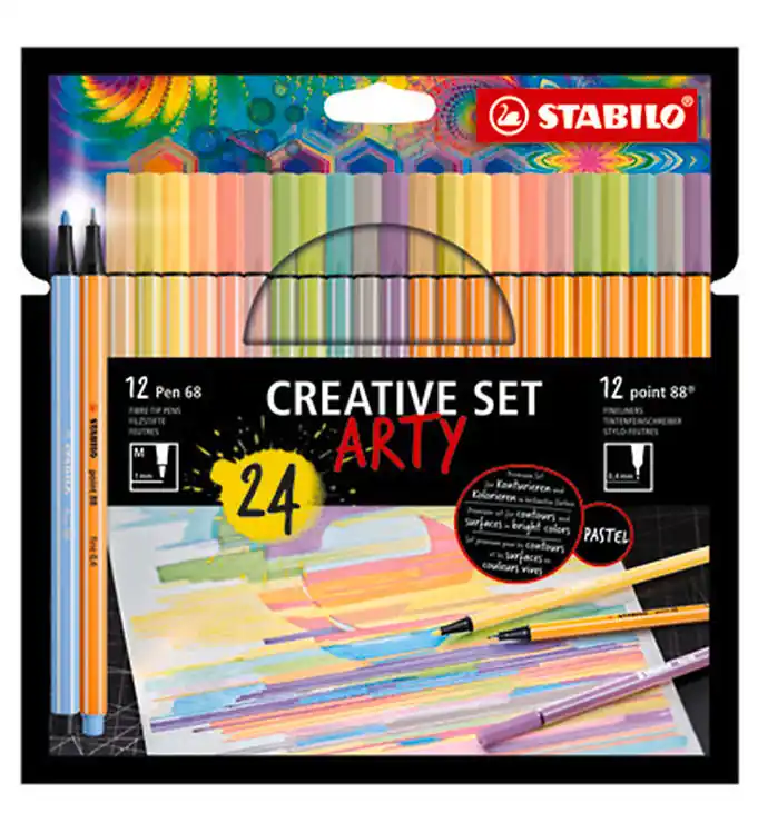 Gratis Retour Stabilo Markers - Pen 68/Punt 88 Arty - 24 st. - Pastel