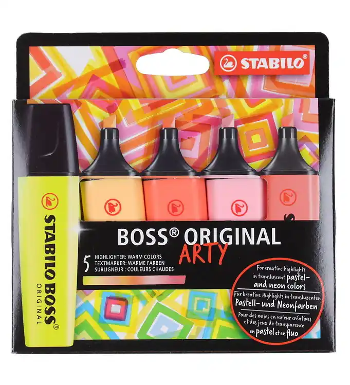 Express Levering Stabilo Markeerstiften - BOSS - 5 stk - Warme kleuren - Mul