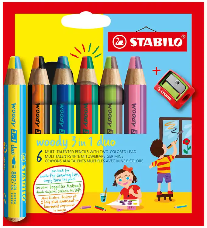 Stabilo Kleurpotloden - Woody 3-in-1 Duo - 6 st. - Multicolour Weekendaanbieding