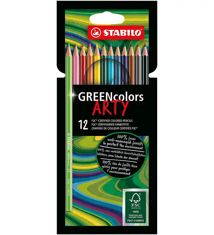 Stabilo Kleurpotloden - GroeneKleuren Arty - 12 st. - Multicolou Hoge Kwaliteit
