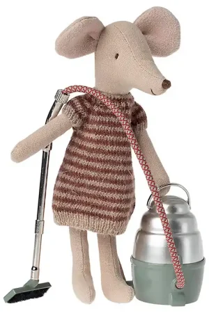 Aanbieding Maileg Poppen Accessoires - Stofzuiger - Muis - Chrome/Dusty Gro