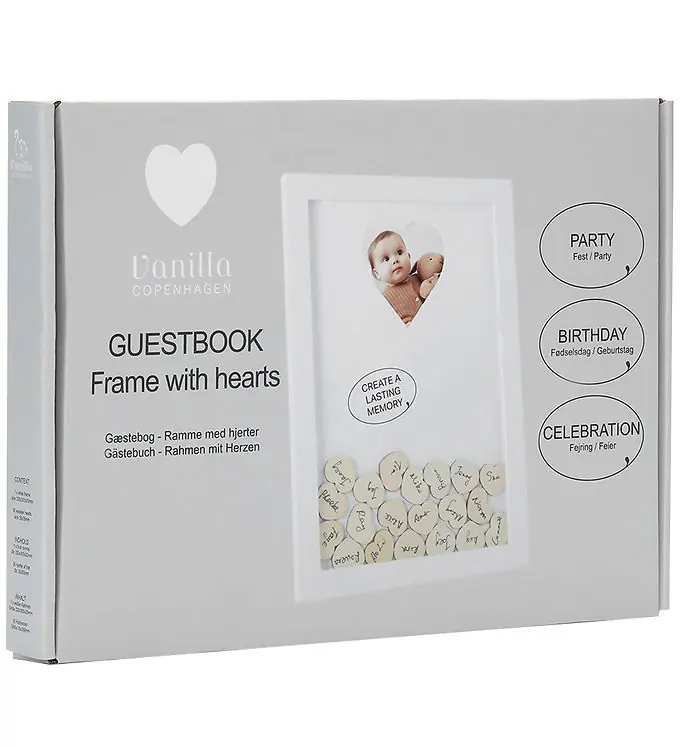 Korting Vanilla Copenhagen Gastenboek - Lijst m. Hart - Wit
