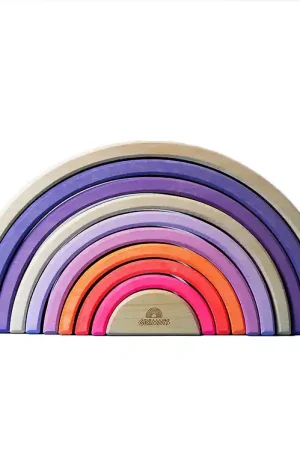 Superprijs Grimms Houten Speelgoed - Regenboog - 10 Onderdelen - Neon Roze