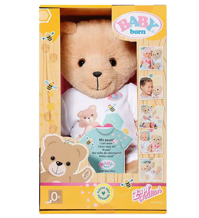 Baby Born Knuffel - Beer - 36 cm - Wit Superprijs