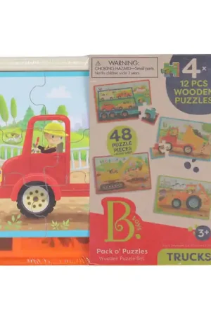 B. toys Puzzel - 4x12 - Werkvoertuigen Merkproduct