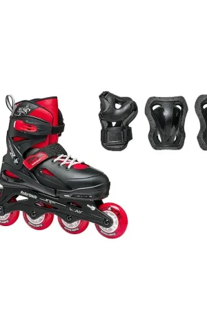 Rollerblade Rolschaatsenset - Fury Combinatie - Zwart/Rood - Ske Must-Have