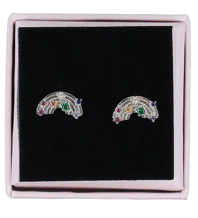 Op = Op MillaVanilla Oorbellen - Regenboog - Zilver