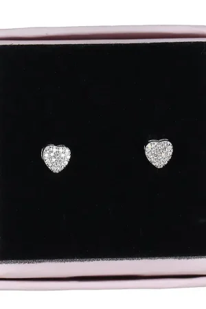 Lage Kosten MillaVanilla Oorbellen - Hart Glitter - Zilver