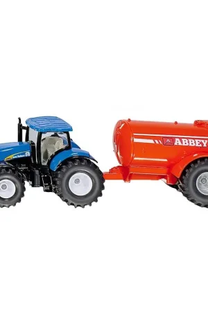 Laatste Versie Siku Tractor m. Mesttank - New Holland T7070 - 1:50 - Blauw/Oran