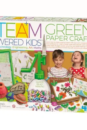 4M Gerecycled papier Set - STEAM-aangedreven Kids - Green Papier Op = Op