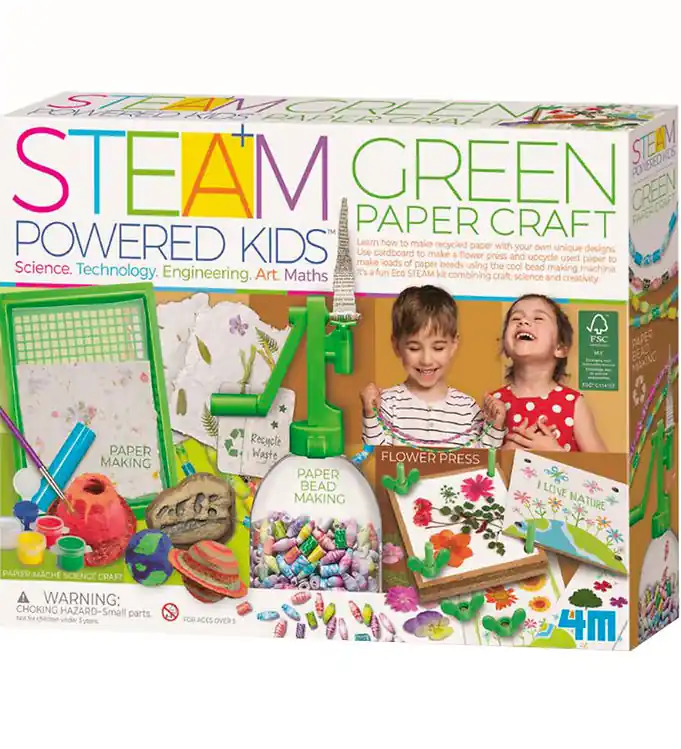 4M Gerecycled papier Set - STEAM-aangedreven Kids - Green Papier Op = Op