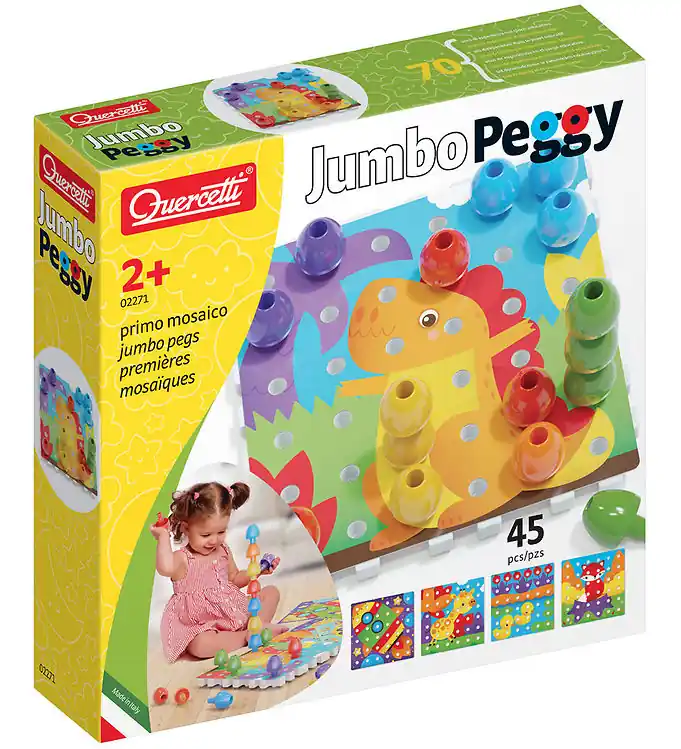 Quercetti Pinmozaïek - Jumbo Peggy - 45 Onderdelen - 2271 Favoriet