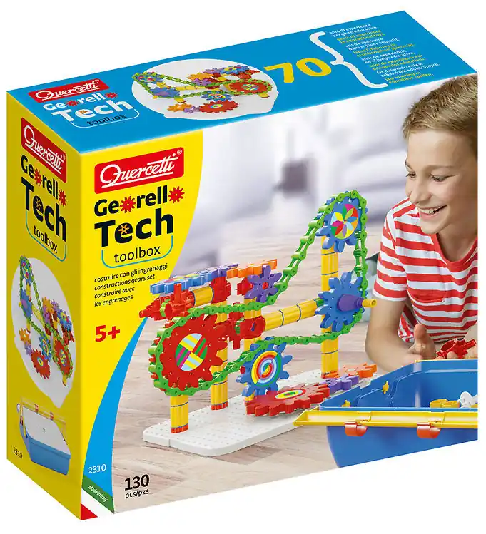 Merkproduct Quercetti Bouwwerf Speelset - Georello Tech - 130 Onderdelen - 2