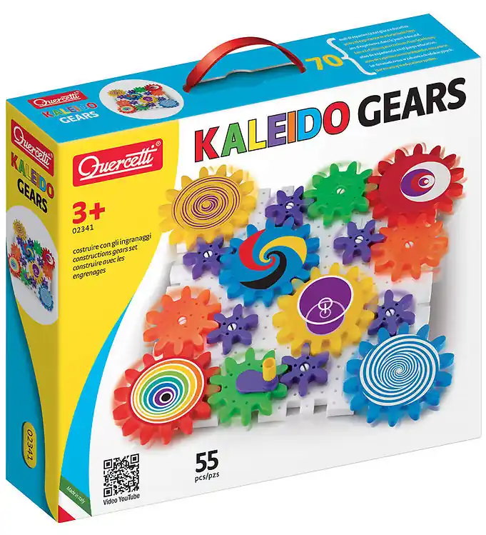 Merkproduct Quercetti Bouwwerf Speelset - Kaleido-versnellingen - 55 Onderde