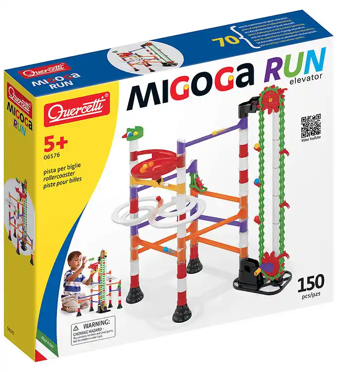 Quercetti Knikkerbaan - Migoga Run-lift - 150 Onderdelen - 6576 Beperkt Aanbod