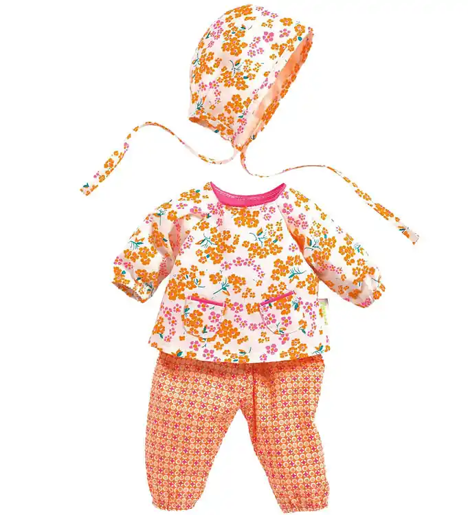 Aanbieding Djeco Poppenkleding - Hanako - Wit/Roze/Oranje