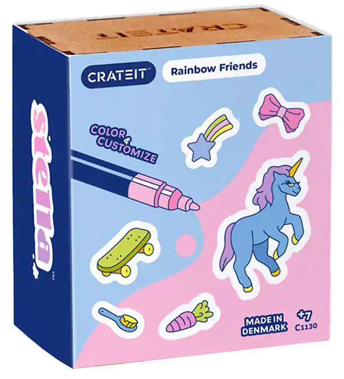 Weekendaanbieding Crateit Creatieve Speelset - Eenhoorn - Hout - Regenboogvrienden