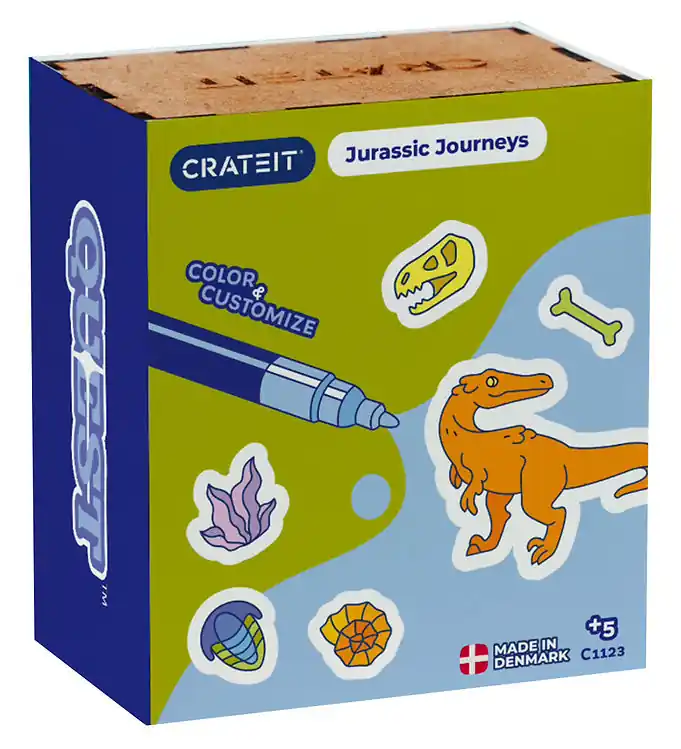 Weekendaanbieding Crateit Creatieve Speelset - Dinosaurus - Hout - Prehistorische