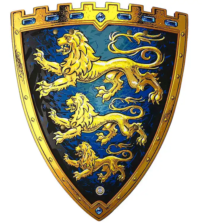 Veilige Betaling Liontouch Kostuum - Ridderschild - Driedubbele leeuw - Blauw/Gee