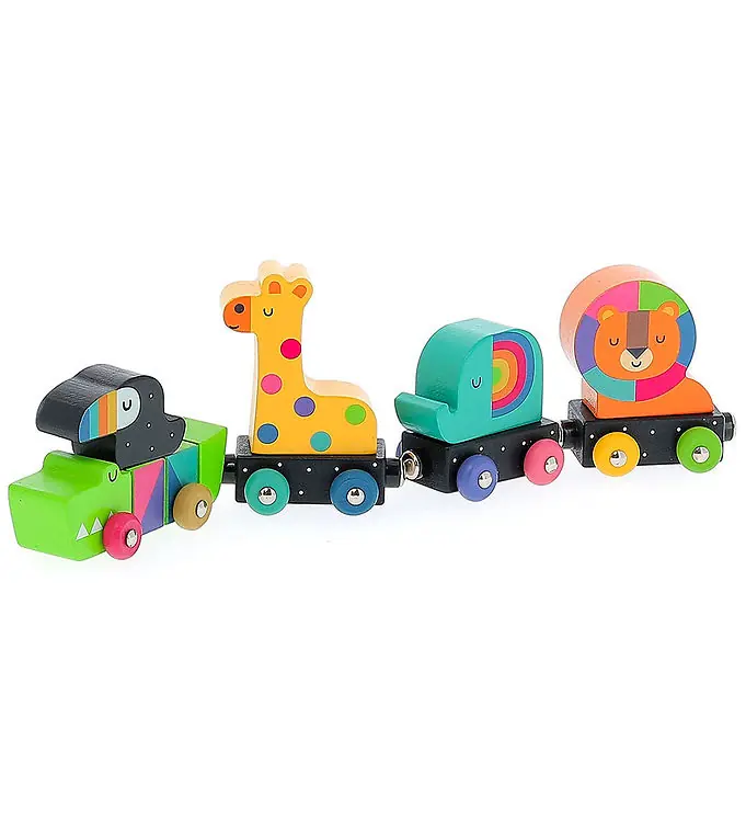 Premium Vilac Trein - Hout - 8 Onderdelen - Trein Met dieren