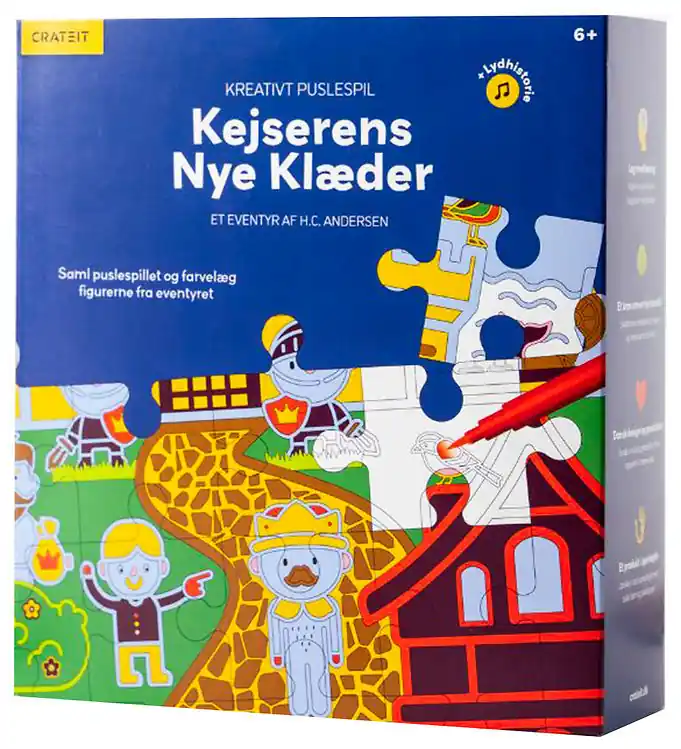Beperkt Aanbod Crateit Puzzel - Hout - De nieuwe kleren van de keizer - 36 Baks