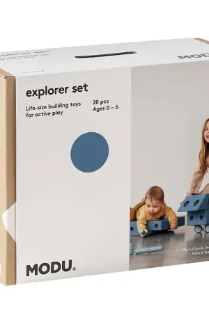 Beste Prijs MODU Explorer Set - 20 Onderdelen - 55x40x20 cm - Deep Blue/Sky