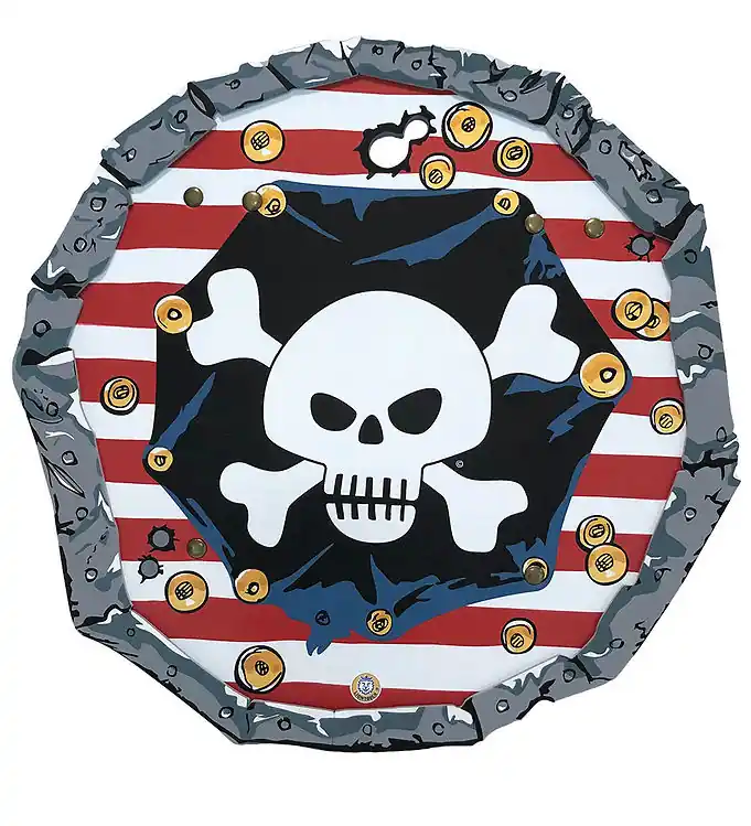 Liontouch Kostuum - Piratenschild - Rood/Wit Rechtstreeks Van De Fabrikant