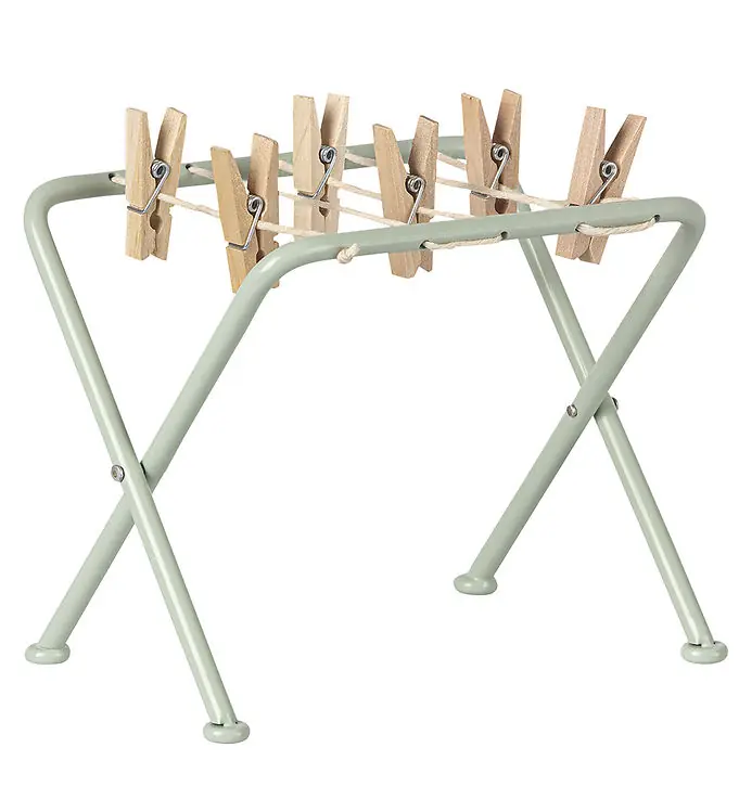 Maileg Multifunctioneel Rek m. Wasknijpers - Mint Bestel Nu