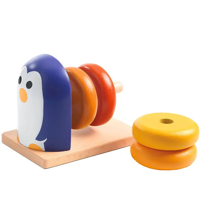 Djeco Stapelspeelgoed - Hout - 5 Onderdelen - Penguin Basic Seizoensaanbieding